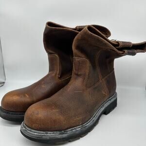 Wolverine Steel Toe Brown Leather Slip Resistant Mens Work Boot Size 11 Wide NWT